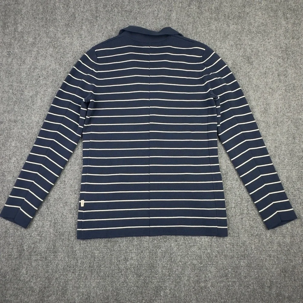 Jack & Jones Blazer‎ Mens S Blue White Stripe Knit Slim Preppy Minimalist Career